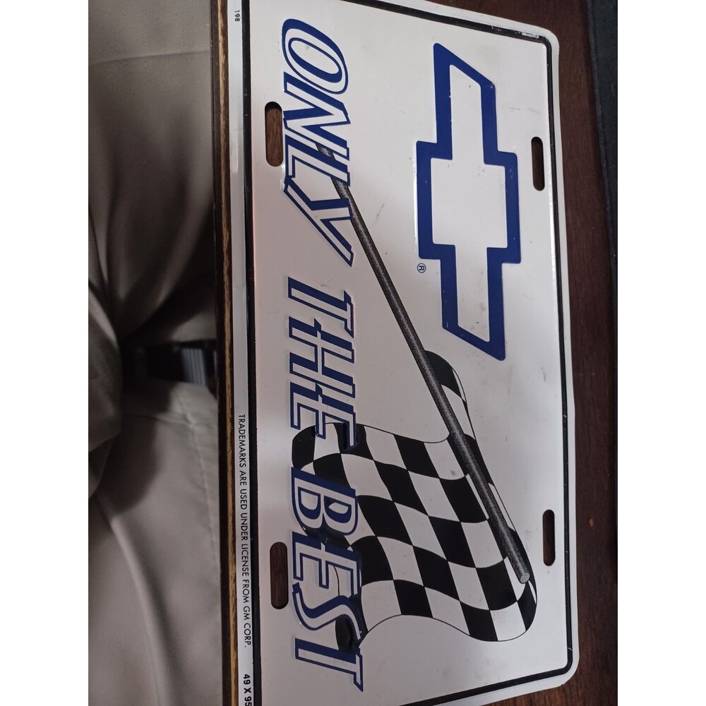 1995 CHEVROLET CHECKERED FLAG ONLY THE BEST BOOSTER License Plate